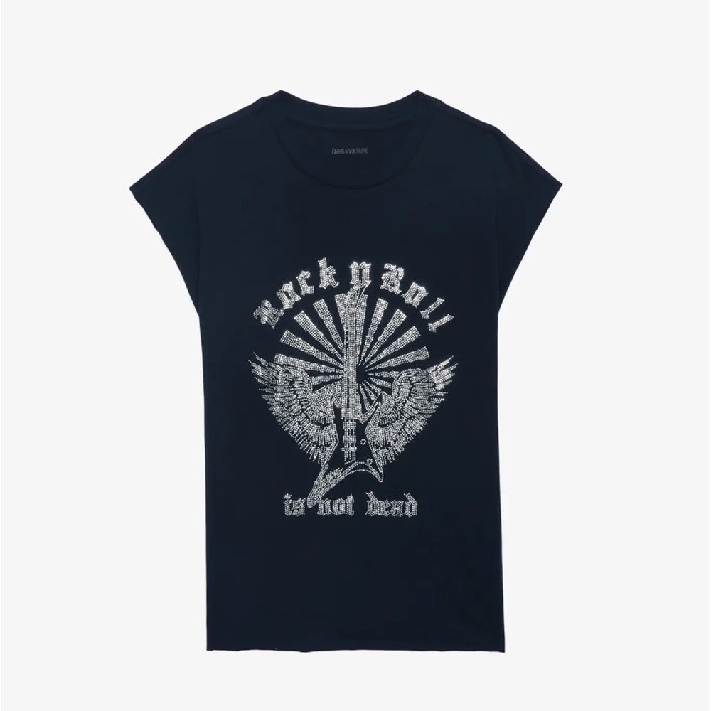 Zadig & Voltaire Black Tee with Silver Graphic